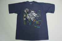 Tribal Native American Indian Vintage 90's Feather Headdress Single Stitch T-Shirt