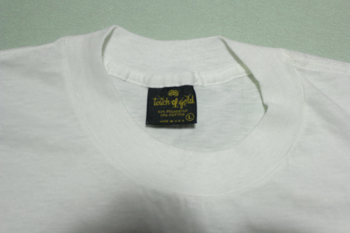 Stress Asshole Vintage 80's Touch of Gold USA Single Stitch White T-Shirt