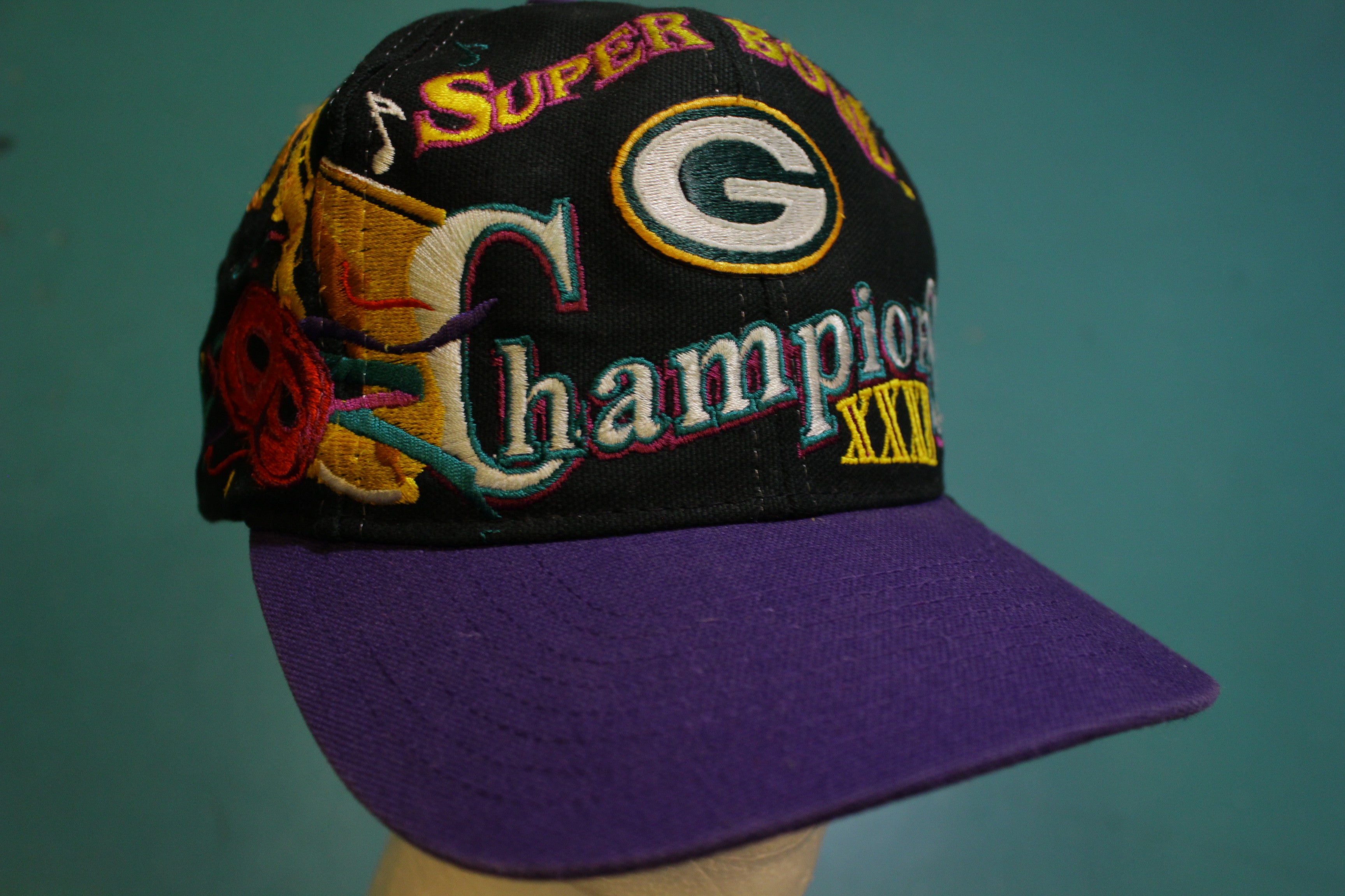 Super Bowl XXXI 31 Greenbay Packers Champs 90's Vintage Snapback