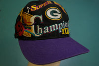 Super Bowl XXXI 31 Greenbay Packers Champs 90's Vintage Snapback 1996 Cap Hat