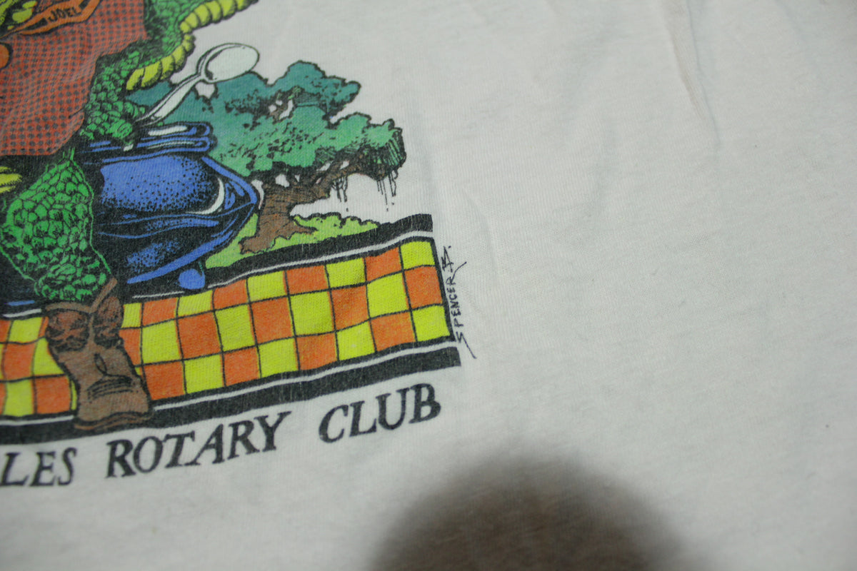 Alligator Festival West St. Charles Rotary Club Cookout Vintage 80's Pink Muscle Shirt