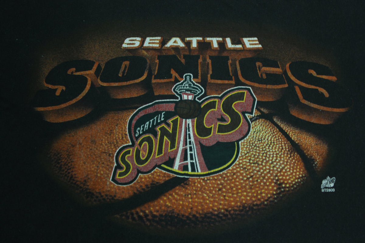 Seattle Sonics Vintage 90's Starter Made in USA Basketball Faded T-Shirt