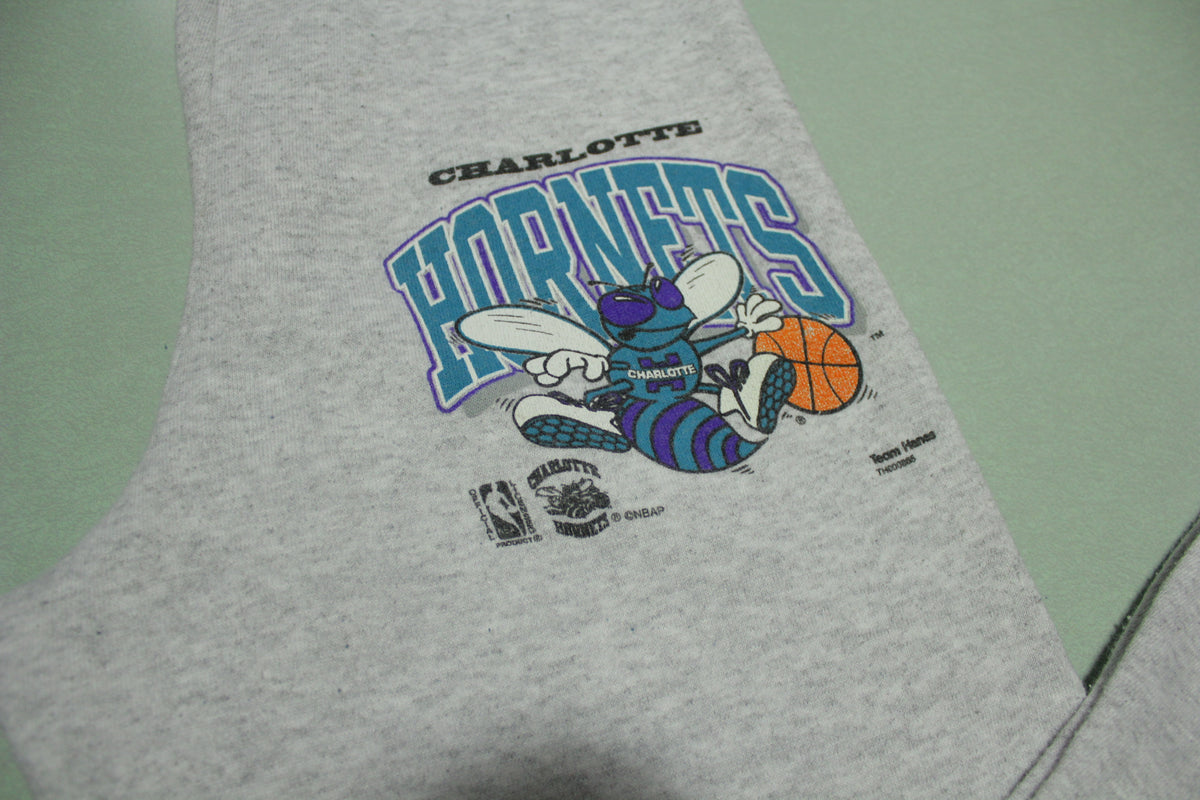 Charlotte Hornets Vintage 90s Team Hanes Gray Sweatpants