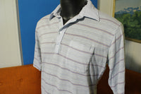 Career Club Palace Guard Vintage Tall Polo Shirt. 1980's Striped Large.
