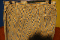 Cactus Casuals 60's NWOT Plaid Pants. Vintage Slacks 34 x 30