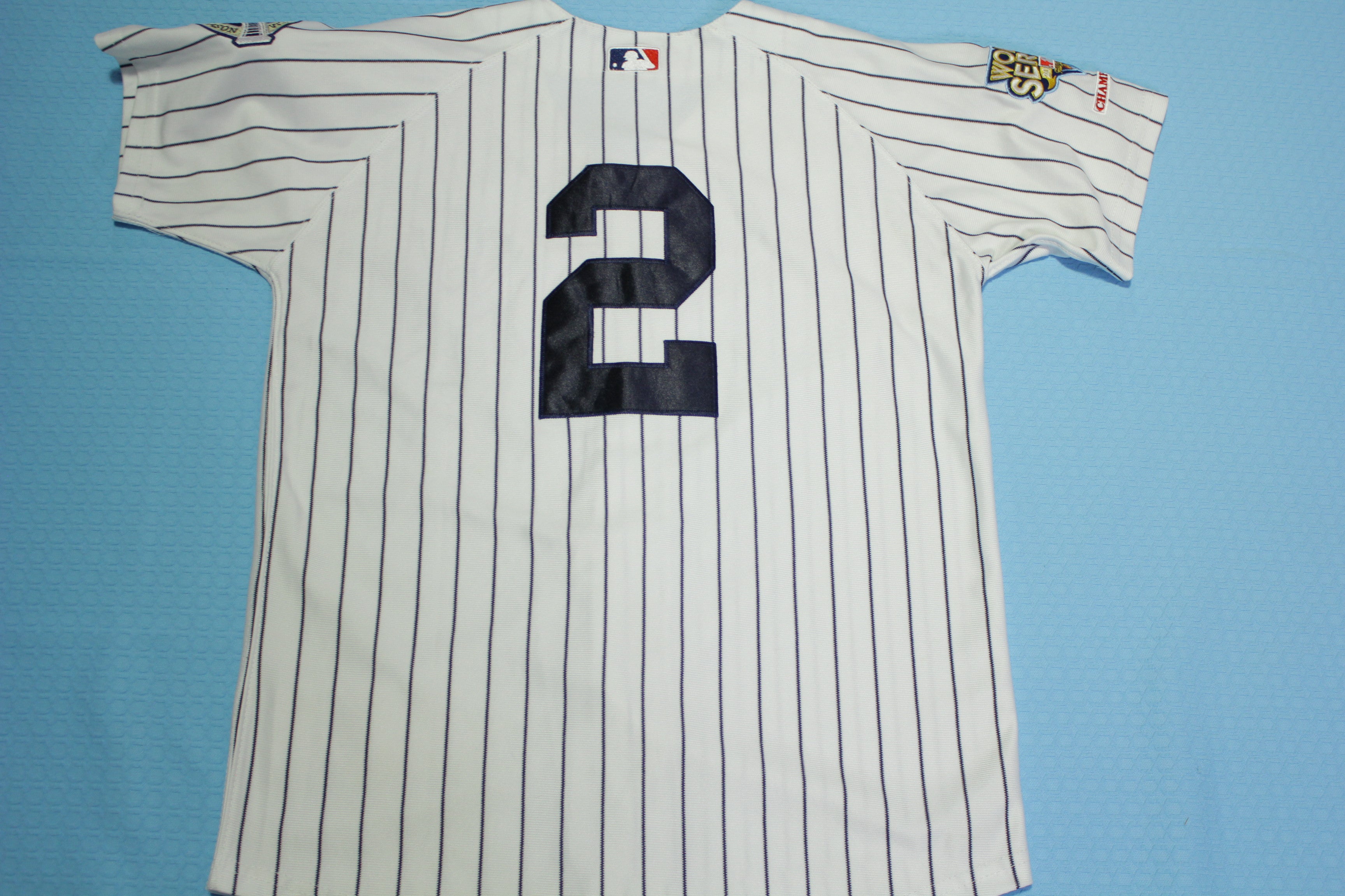 New York Yankees 2009 World Series Derek Jeter #2 Majestic Inaugural J –  thefuzzyfelt