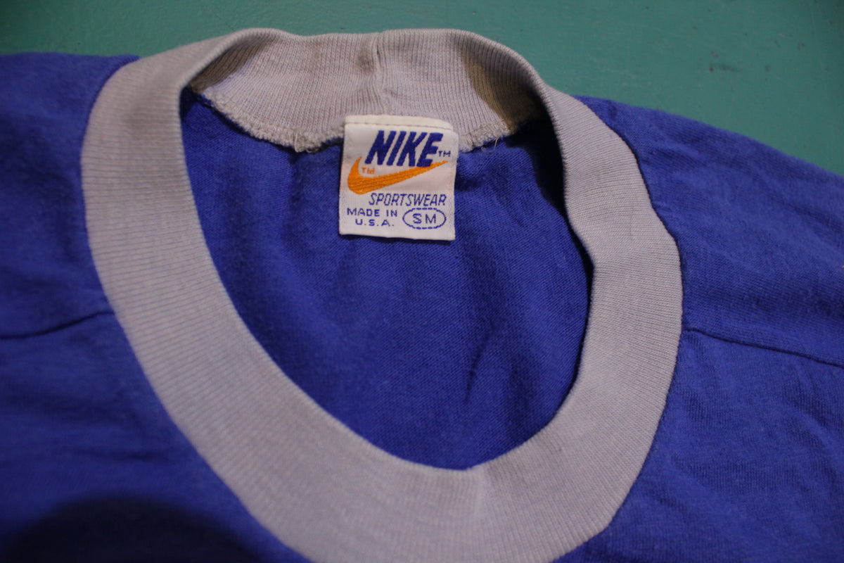 Nike Mesh Air Vintage 70's 80's Single Stitch Blue T-Shirt