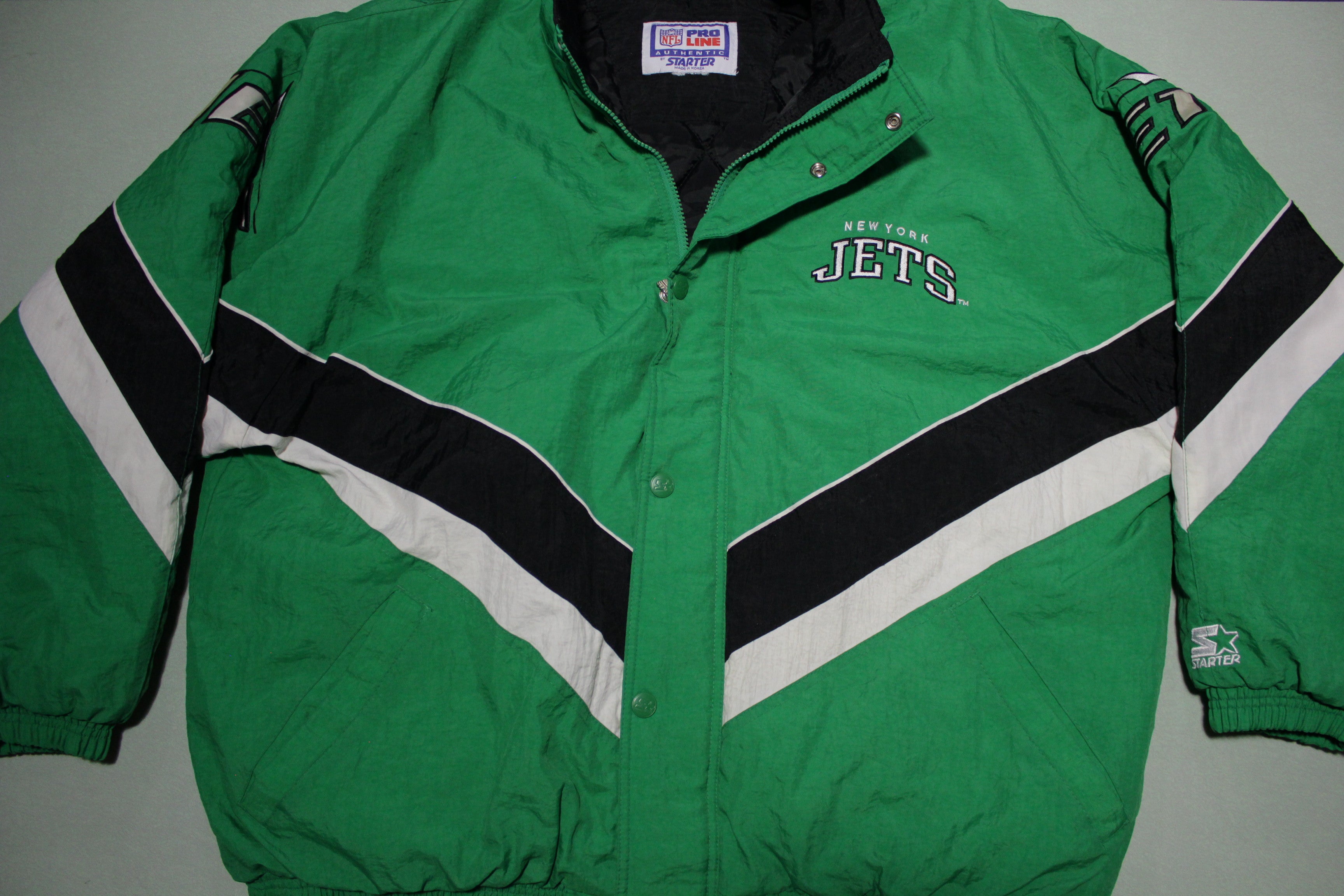 New York Jets Logo Vintage 90's Starter Zip Up Hoodie Parka Jacket –  thefuzzyfelt