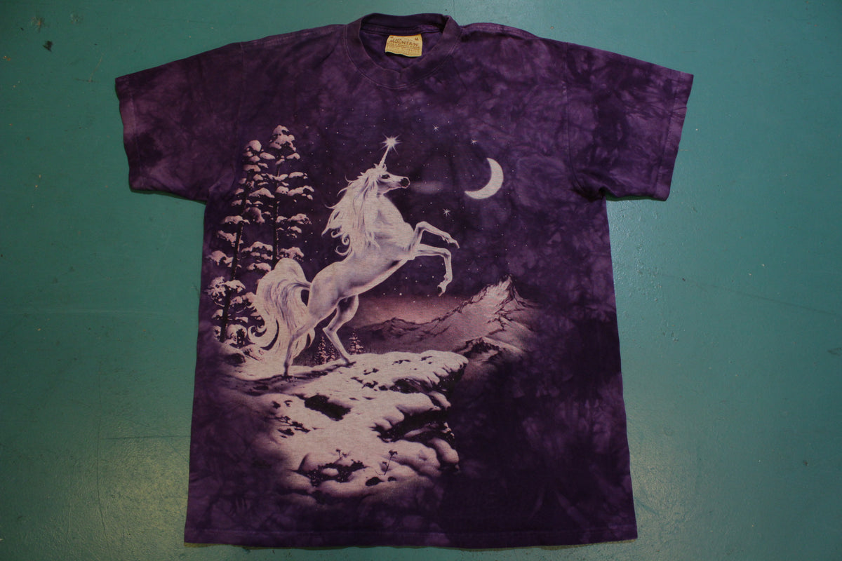 Unicorn Arctic Moon Tie Dye Made in USA Vintage Single Stitch T-Shirt