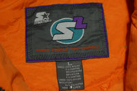 S2 Color Block Purple Green Big Logo Vintage 90's Starter Zip Up Hoodie Parka Jacket