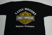 Harley Davidson Henley Vintage 90's Eagle Feather Stratman Single Stitch Motorcycle T-Shirt