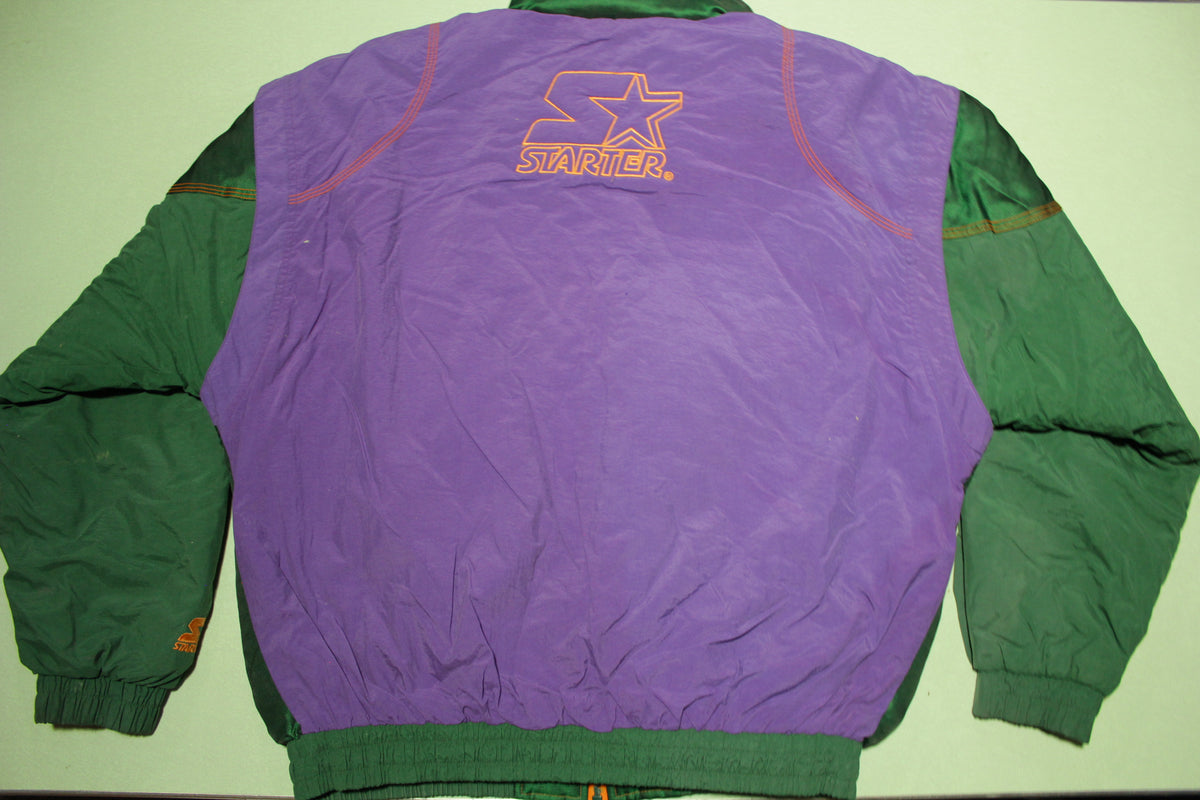 S2 Color Block Purple Green Big Logo Vintage 90's Starter Zip Up