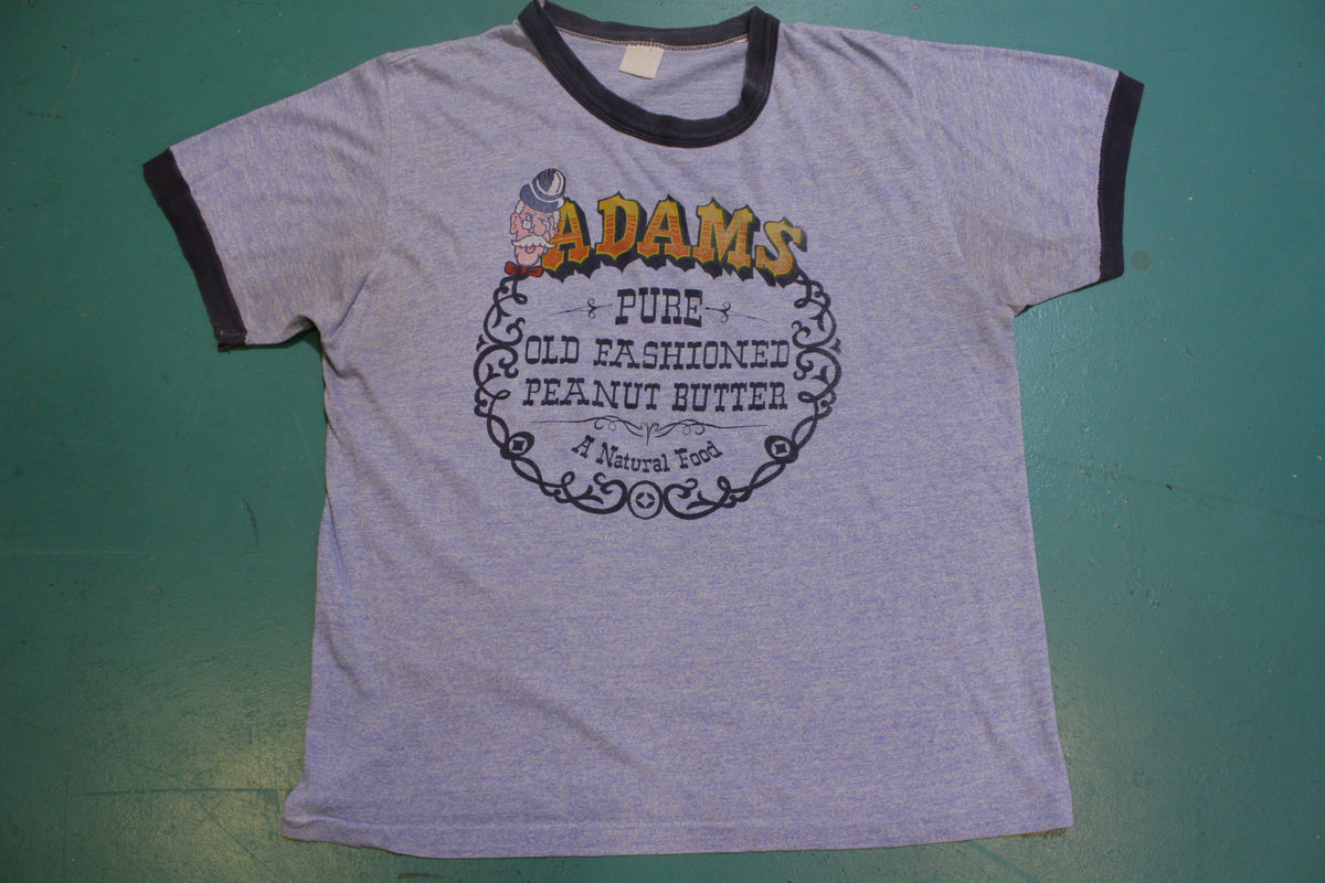 Adams Pure Old Fashioned Peanut Butter Ringer Vintage Single Stitch T-Shirt