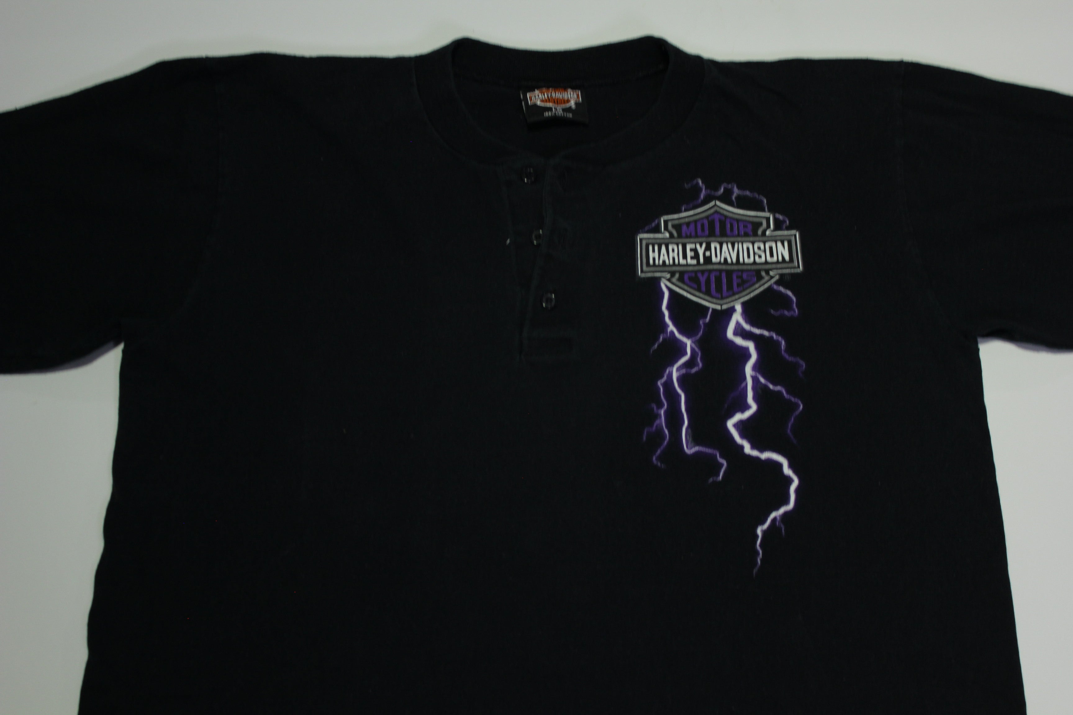 Harley Davidson Henley Vintage 90's American Thunder Single Stitch