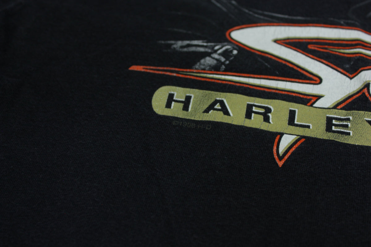 Harley Davidson Sportster Motorcycle Vintage 90's A.D. Farrow 1998 USA Stratman T-Shirt
