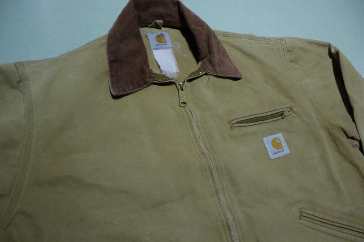 Carhartt J01 BRN Detroit Brown Duck Cotton Un-Lined Jacket Regular L USA