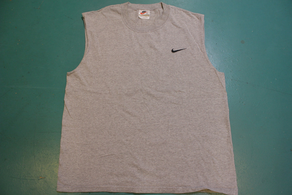 Nike Sleeveless Muscle Tank Top Made in USA  90's Vintage Swoosh Check T-Shirt