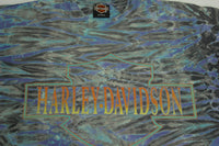 Harley Davidson Tie Dye Motorcycle Vintage 90's Latus Portland USA Holoubek T-Shirt