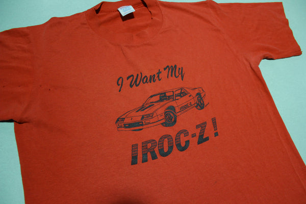 I Want My Iroc Z Camaro Vintage 80's Single Stitch Car T-Shirt