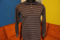 Gant Vintage Rugger Shetlands Striped Long Sleeve Polo Knit Shirt