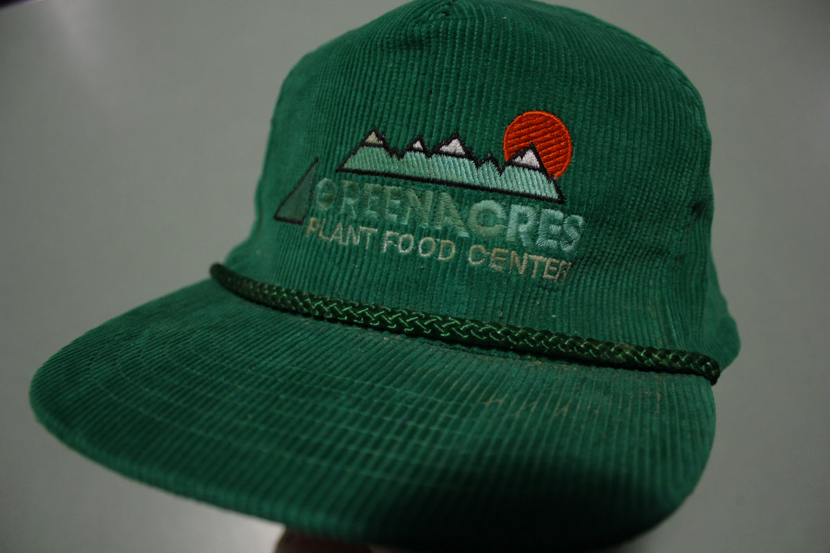 Greenacres Plant Food Center Vintage Corduroy 80's Adjustable Snap Back Hat