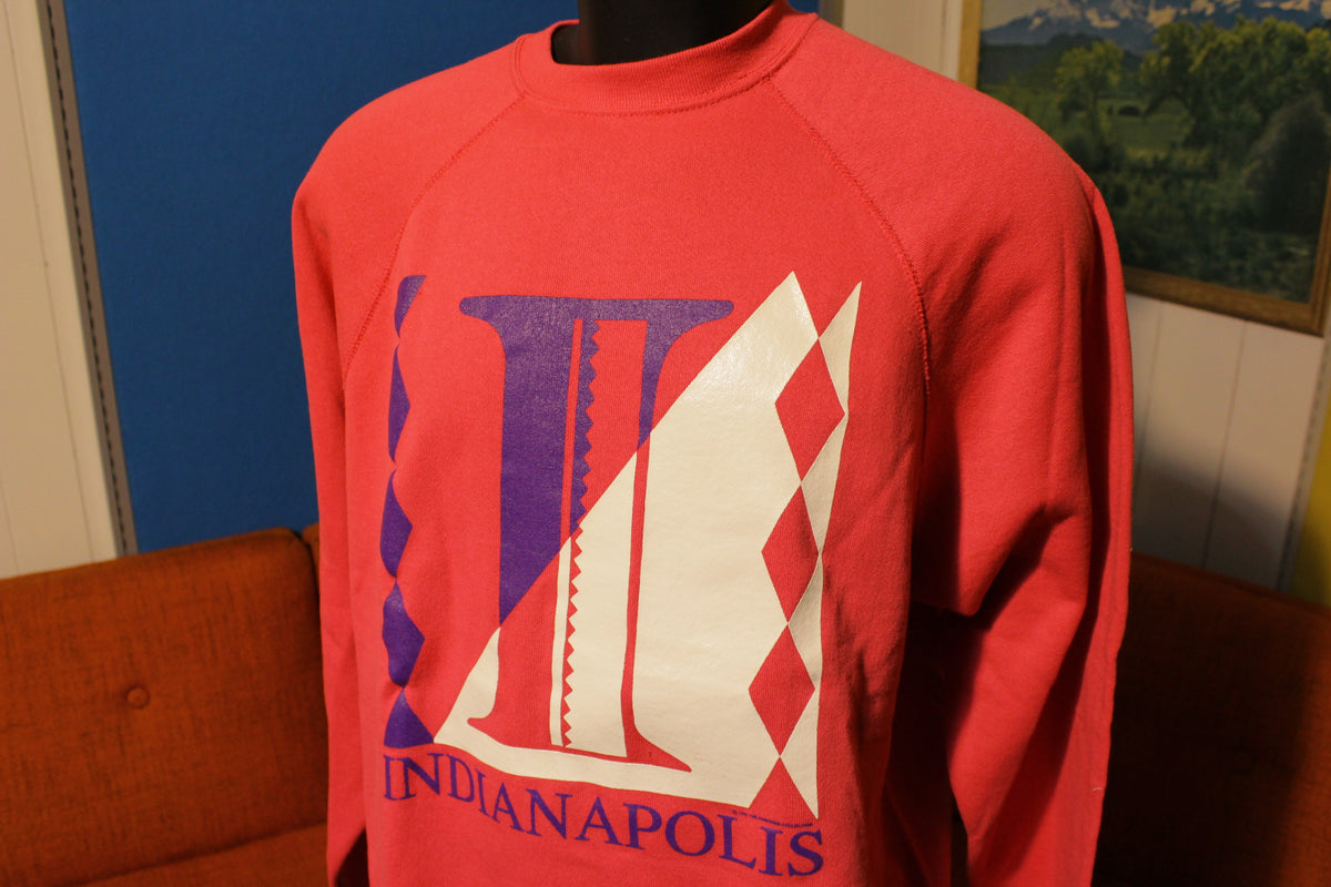Pink Indianapolis 1991 Vintage Argyle Diamond Sweatshirt Men's XL NWOT Illuminati