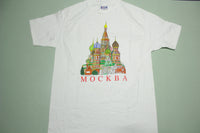 Mockba Moscow Russia Vintage 1989 Single Stitch Made in USA Hanes 80's T-Shirt