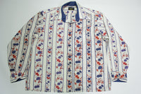 Van Heusen Double Identity Vintage 70's Disco Floral Print Button Up Shirt