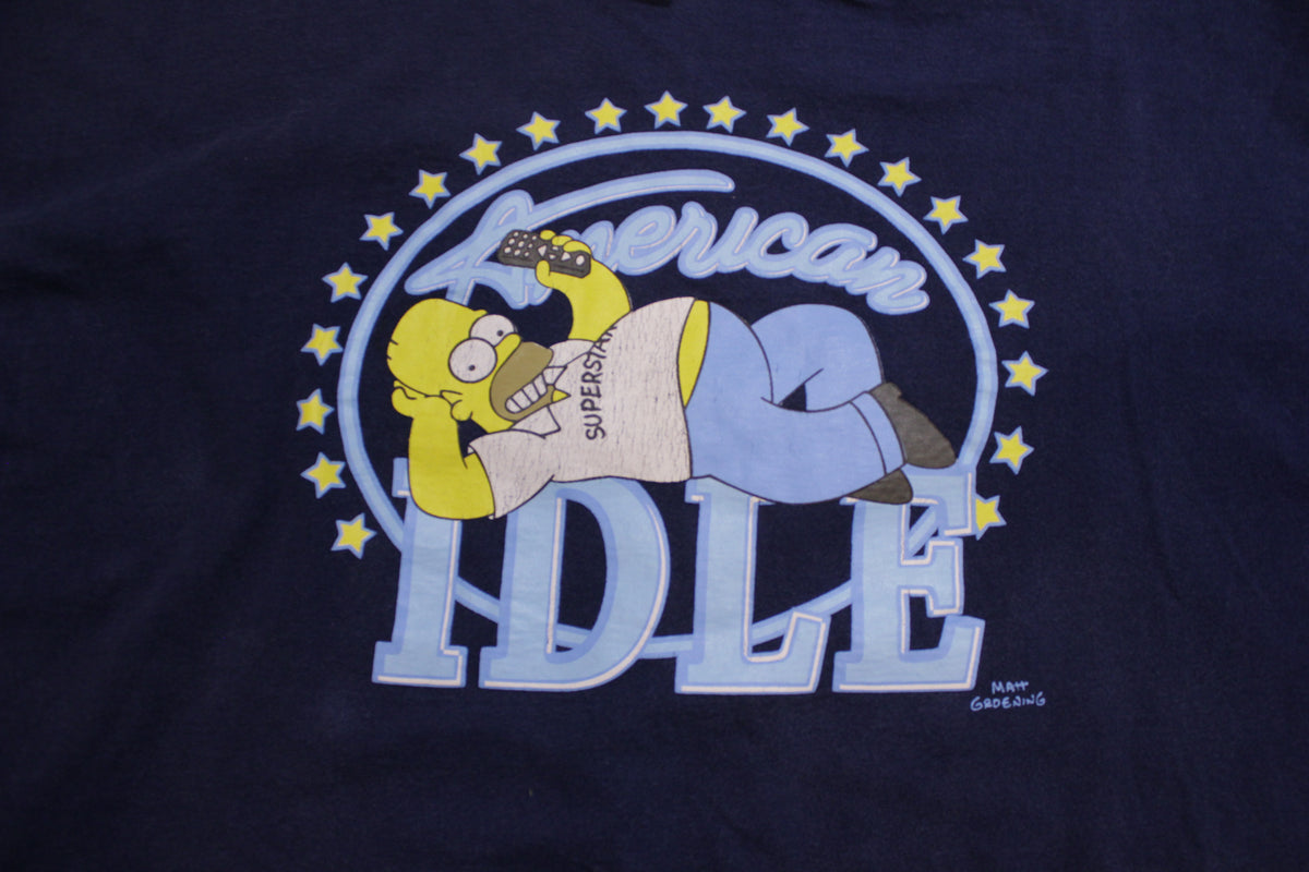 Homer Simpson American Idle Vintage 2000's Cartoon Simpsons T-Shirt