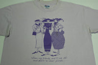 My Old Friends and I Wear Purple Vintage 80's Funny Hanes Single Stitch Made in USA T-Shirt