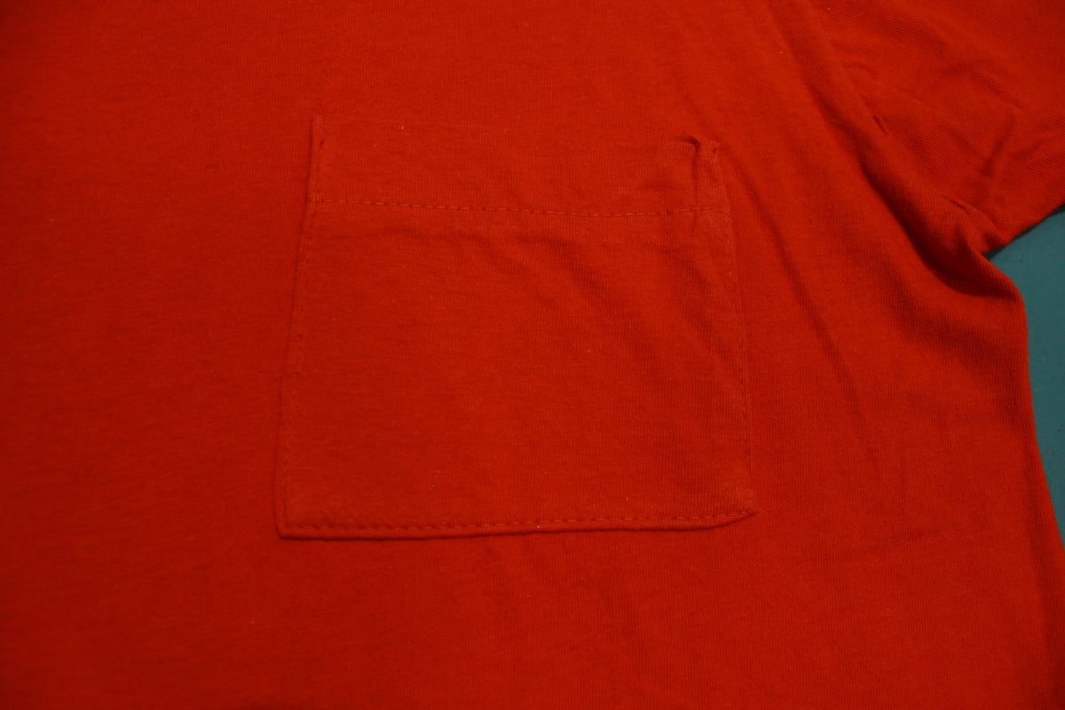 Fruit of the Loom Blank Square Selvedge Pocket Vintage 70's Single Stitch USA T-Shirt