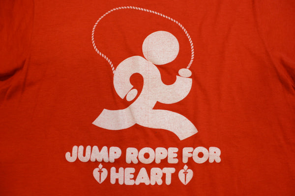 Jump Rope For Heart Hanes Fifty Fifty Vintage 70's Single Stitch USA T-Shirt