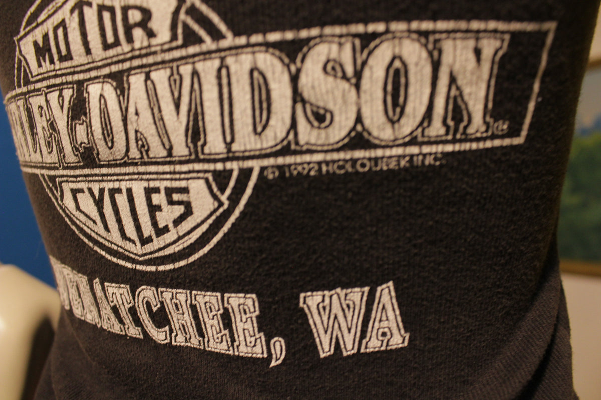 Harley Davidson Motorcycle 90s Vintage 1992 Wenatchee Dreamcatcher Lace Tank Top