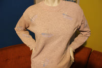 Sally Too Artistic Paint Splatter 1980's Pink Heathered Sweatshirt Cotton Blend USA