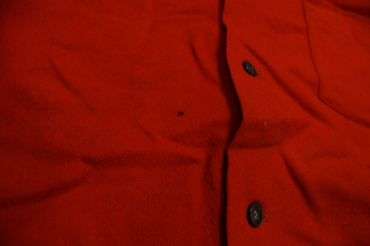 Pendleton Fire Engine Red 100% Virgin Wool Button Up 1960s Short Sleeve Trail Shirt