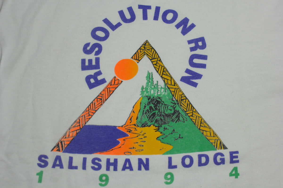 Resolution Run Vintage 90's Salishan Lodge 1994  Single Stitch T-Shirt