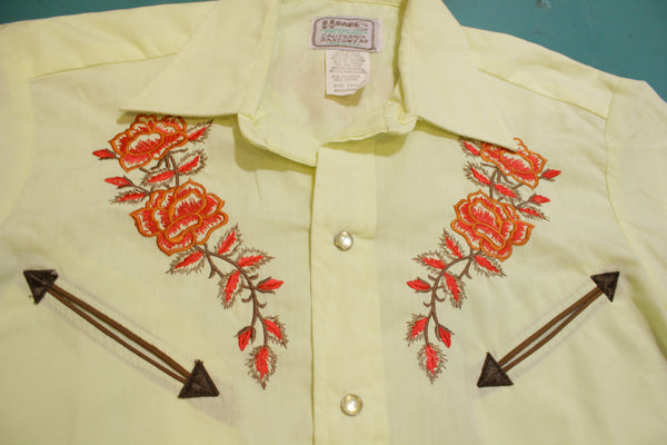 H Bar C Embroidered Western California Ranchwear Deadstock Pearl Snap Shirt