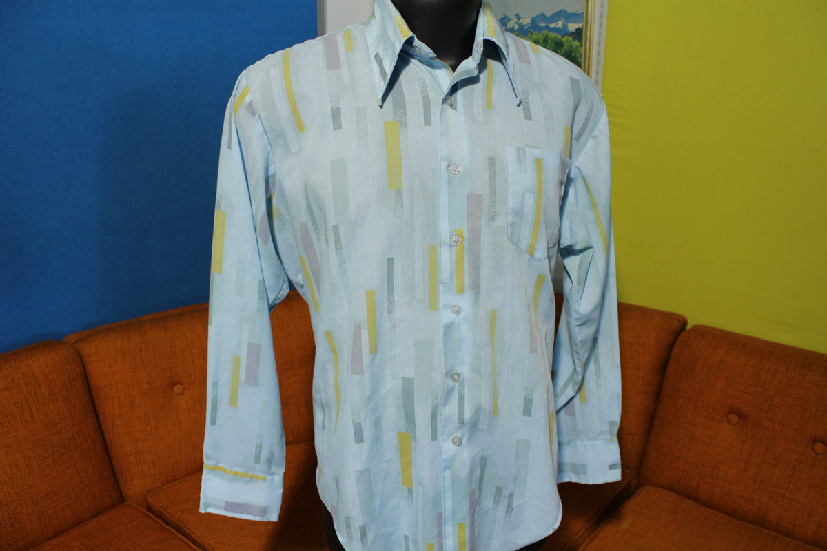 Kmart 70's Disco Flamboyant Long Sleeve Button Up Shirt. Single Pocket.