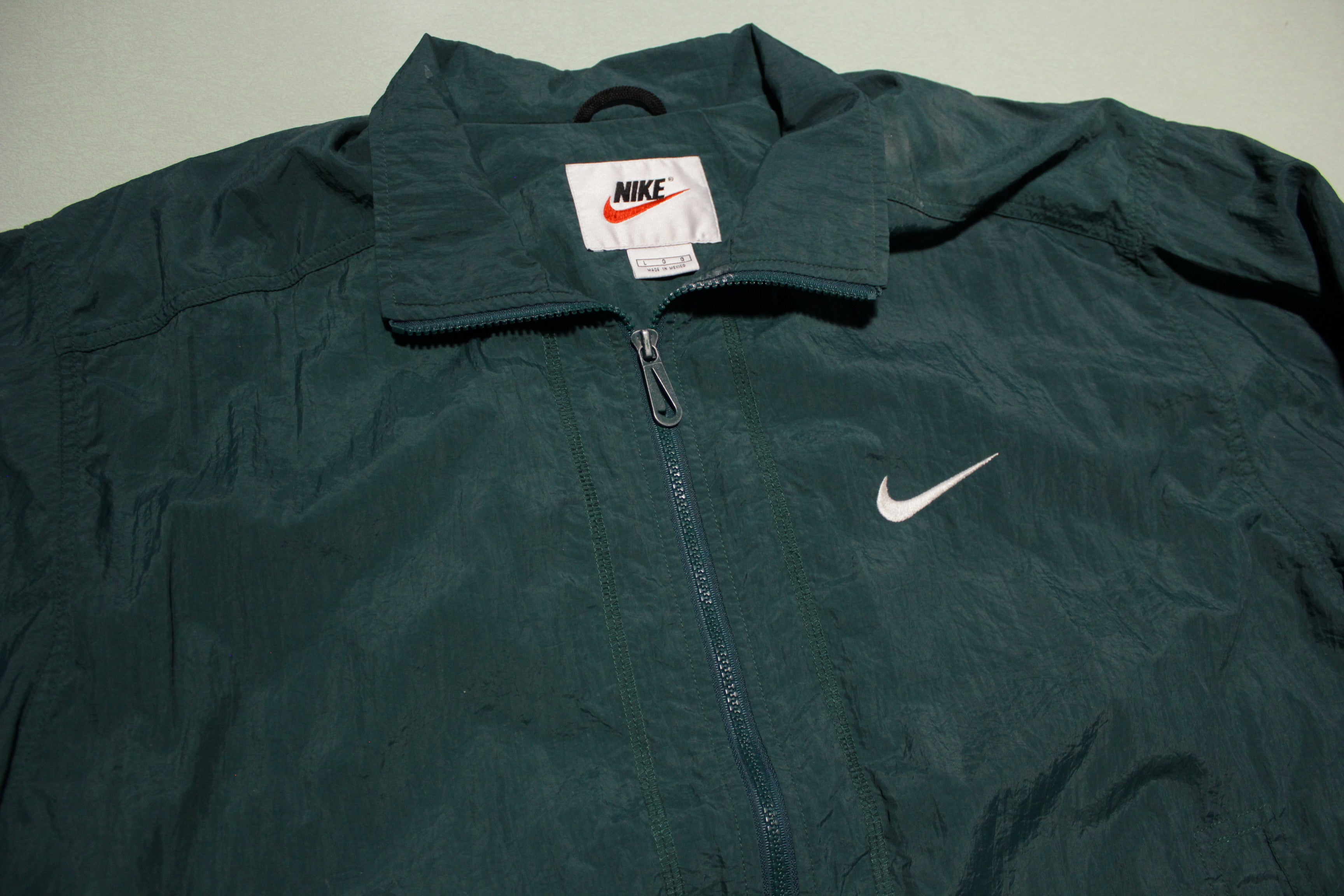 Forest Green Nike Vintage 90's White Tag Track Canopy Windbreaker