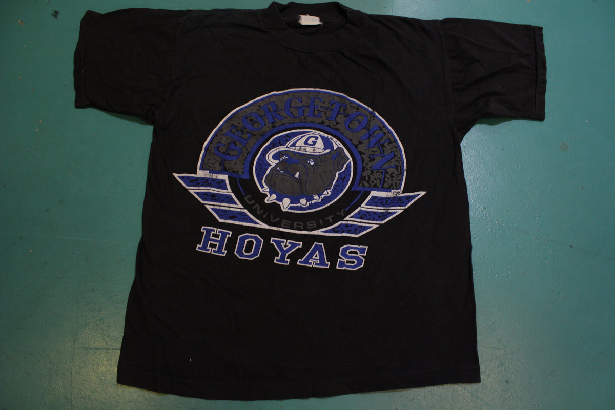 Georgetown University Hoyas Single Stitch 80s Vintage T-Shirt Bulldog Front
