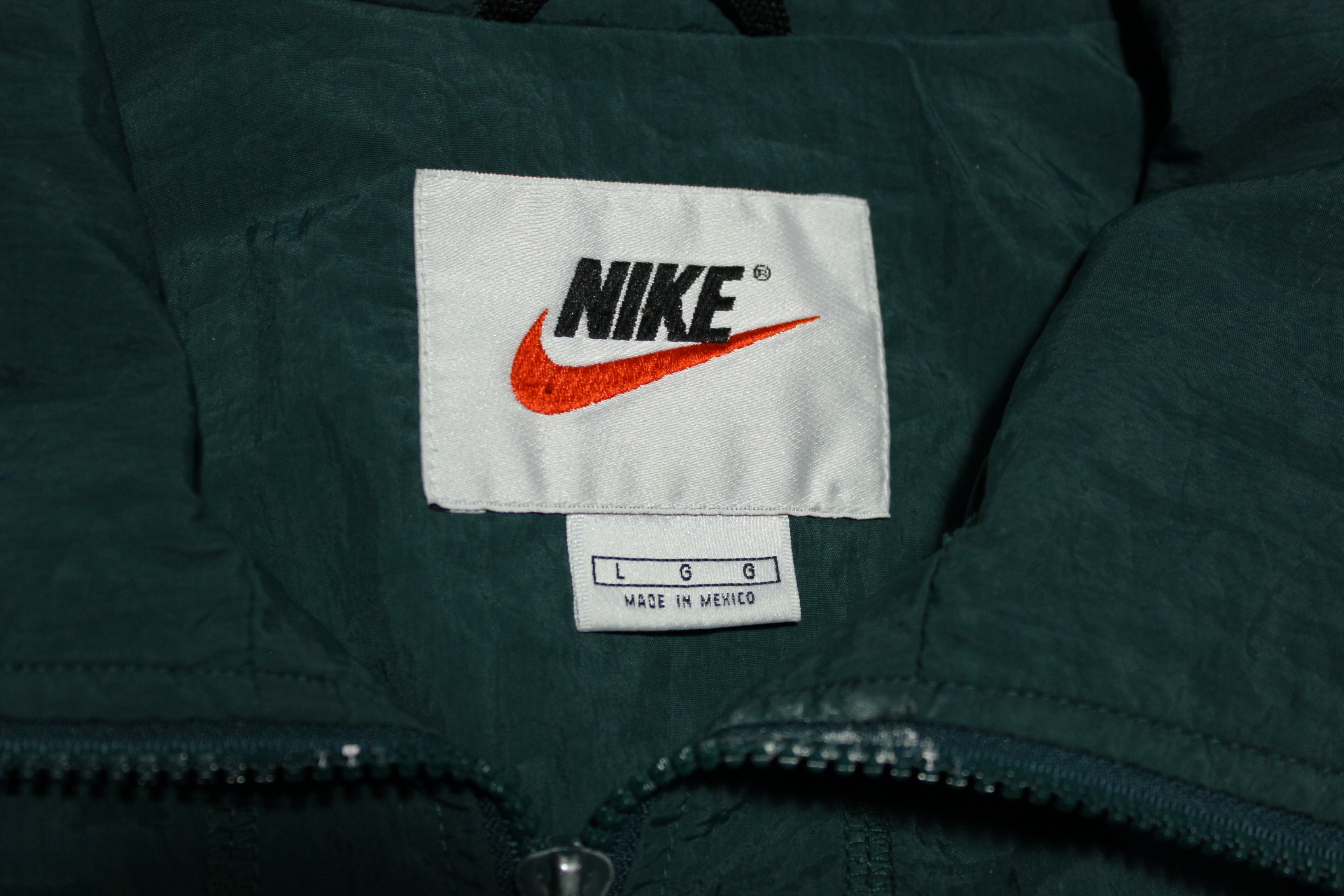 Forest Green Nike Vintage 90's White Tag Track Canopy Windbreaker