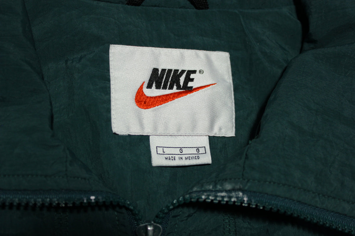 Forest Green Nike Vintage 90's White Tag Track Canopy Windbreaker Jacket