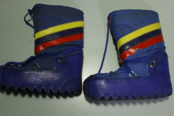 Rainbow Striped Vintage 80's Moon Snow Boots