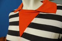 Golden Wings 80's Women's Striped Polo Ringer Shirt.  Made in USA XL
