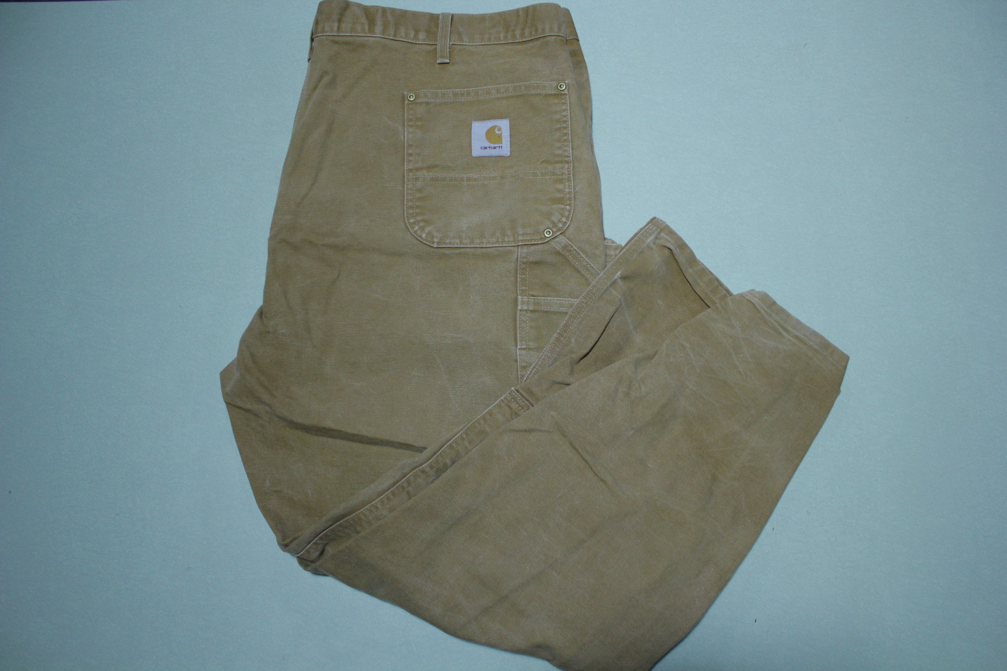 Carhartt B01 Double Knee BRN Washed Duck Work Pants Lightly