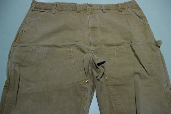 Carhartt B01 Double Knee BRN Washed Duck Work Pants Lightly Distressed USA Made