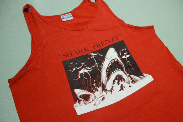 Shark Frenzy Vintage Hanes USA Single Stitch Tank Top 80's T-Shirt