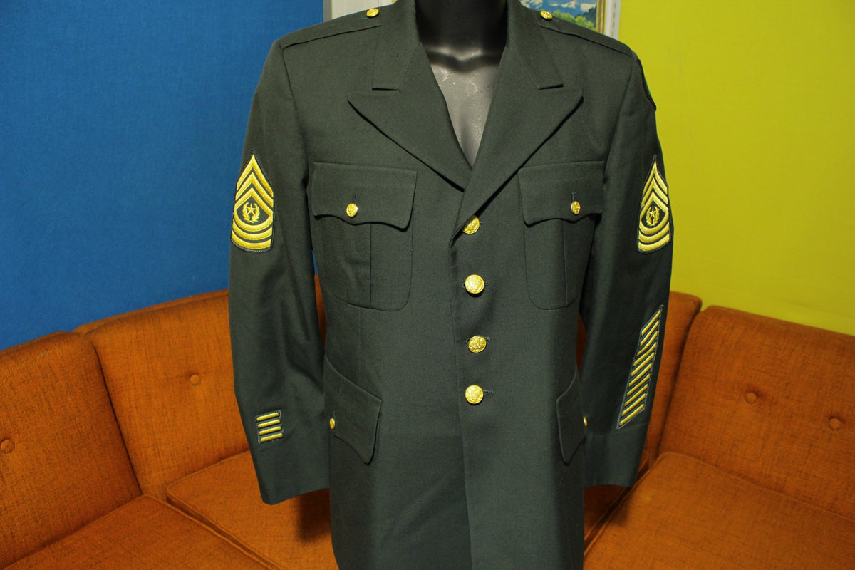 Army Blues Dress Uniform Green Suit Jacket w/ Patches Rank 91st Infantry Division
