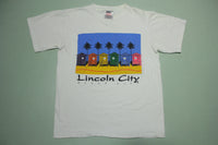 Lincoln City Vintage 90's Colorful Beach House Palm Tree Single Stitch Oneita T-Shirt