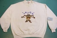 Taz Warner Bros Vintage Handmade Needle Point 80s Crewneck Sweatshirt